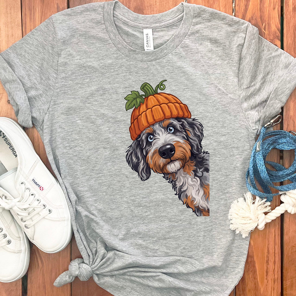Lil Pumpkin Aussiedoodle T-Shirt in Athletic Heather / S by Puppy Jo