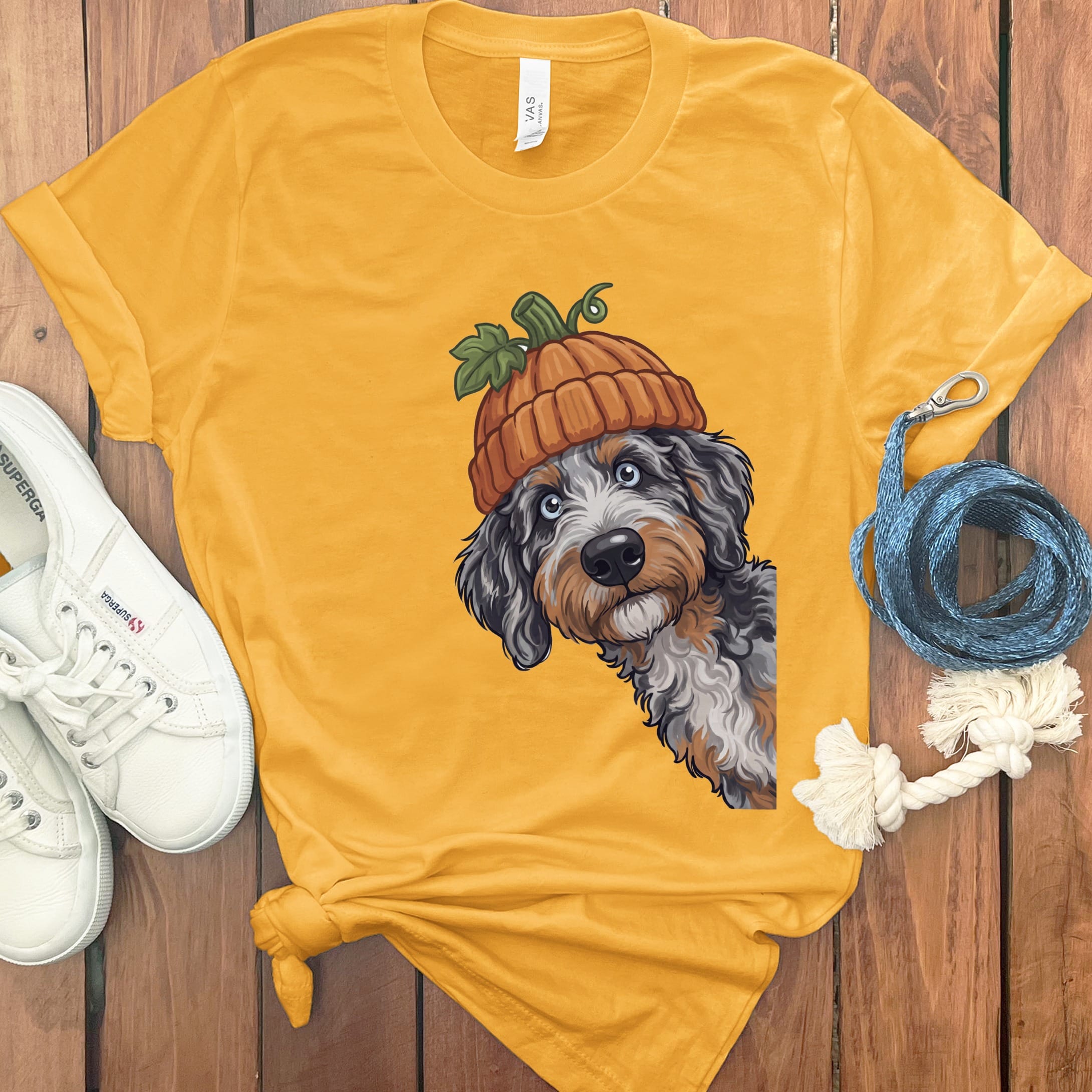 Lil Pumpkin Aussiedoodle T-Shirt in Gold / S by Puppy Jo