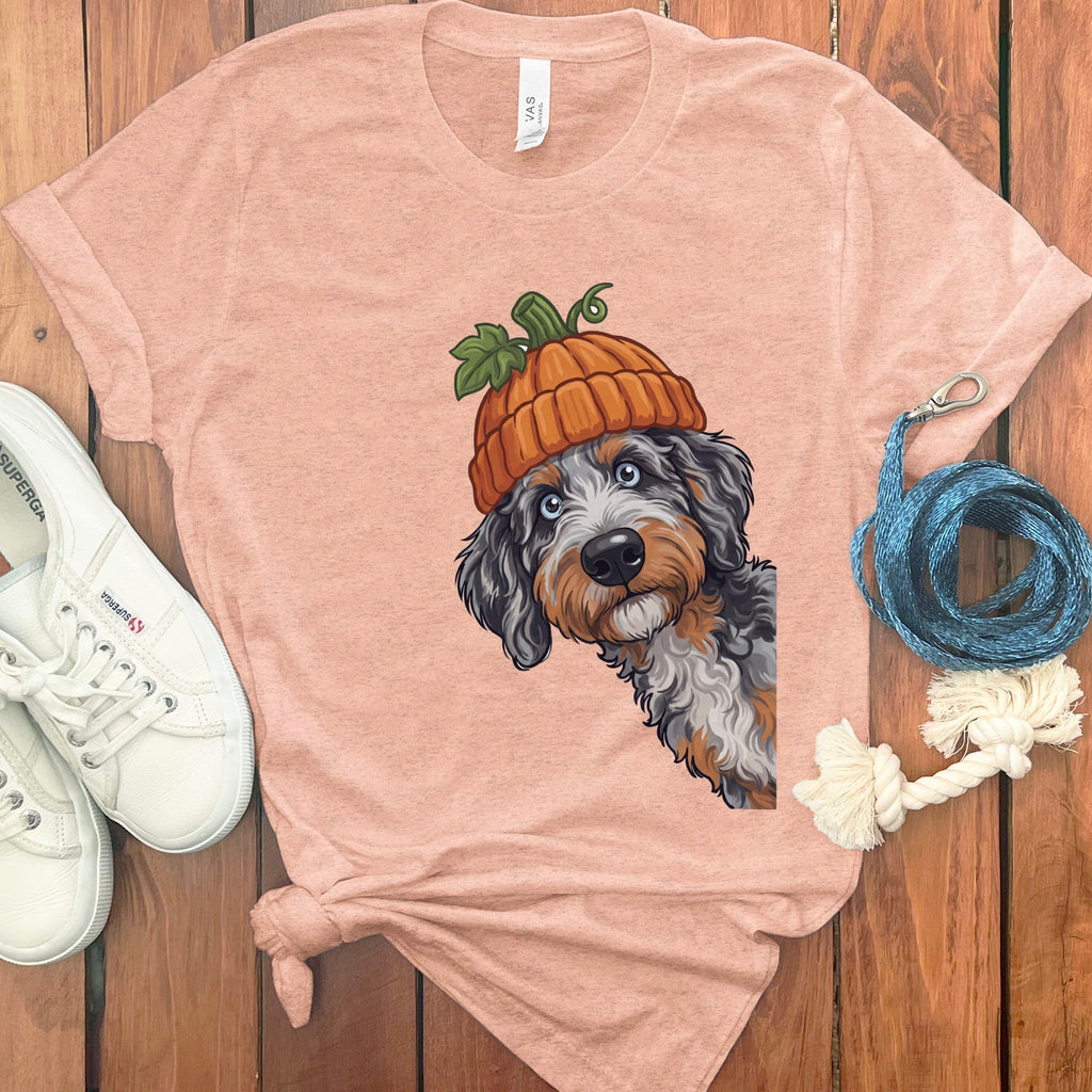 Lil Pumpkin Aussiedoodle T-Shirt in Heather Peach / S by Puppy Jo