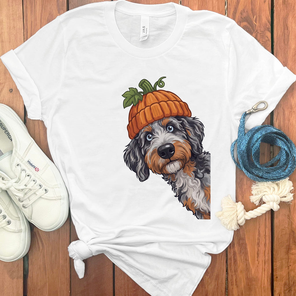 Lil Pumpkin Aussiedoodle T-Shirt in White / S by Puppy Jo