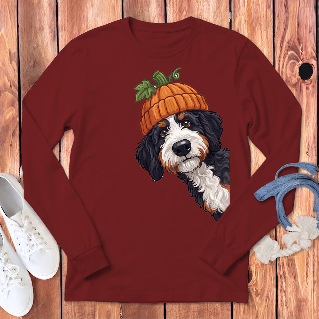 Lil Pumpkin Bernedoodle Long Sleeve T-Shirt in Cardinal / S by Puppy Jo