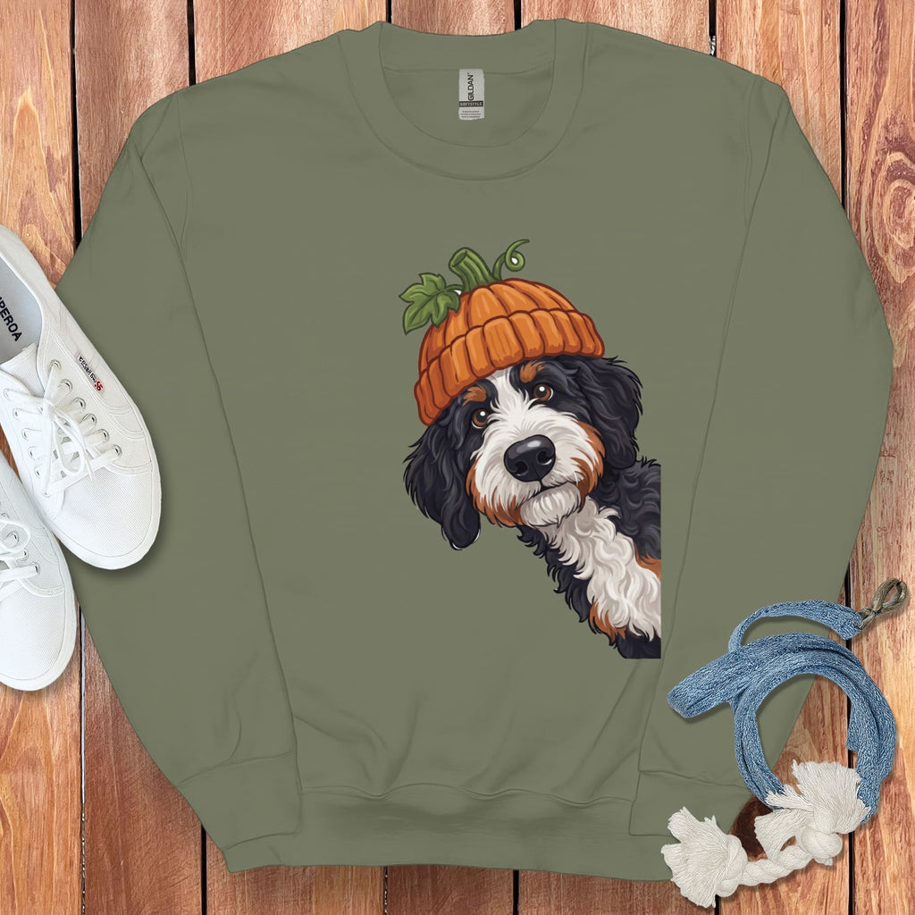 Lil Pumpkin Bernedoodle Sweatshirt in Military Green / S by Puppy Jo
