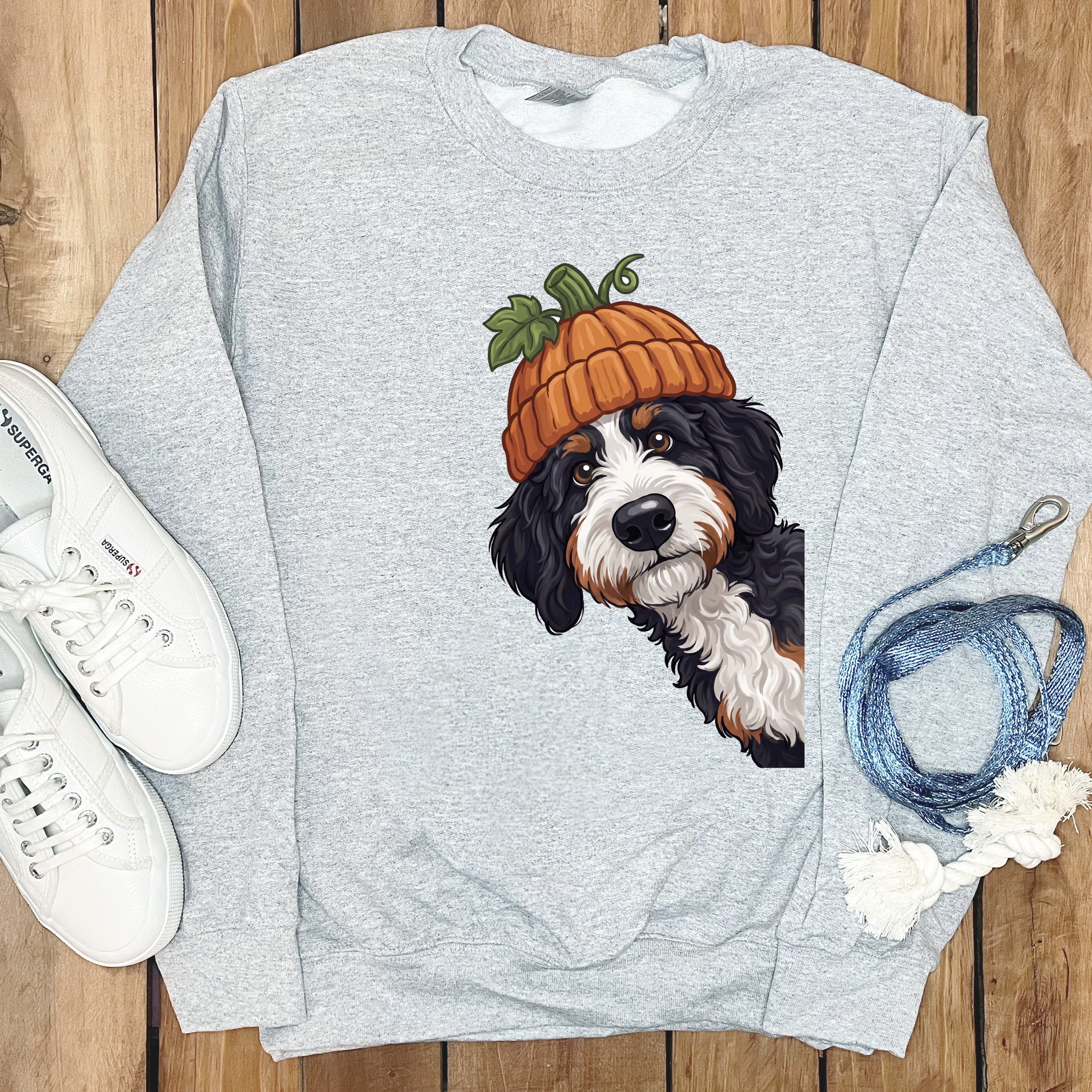 Lil Pumpkin Bernedoodle Sweatshirt in Sport Grey / S by Puppy Jo