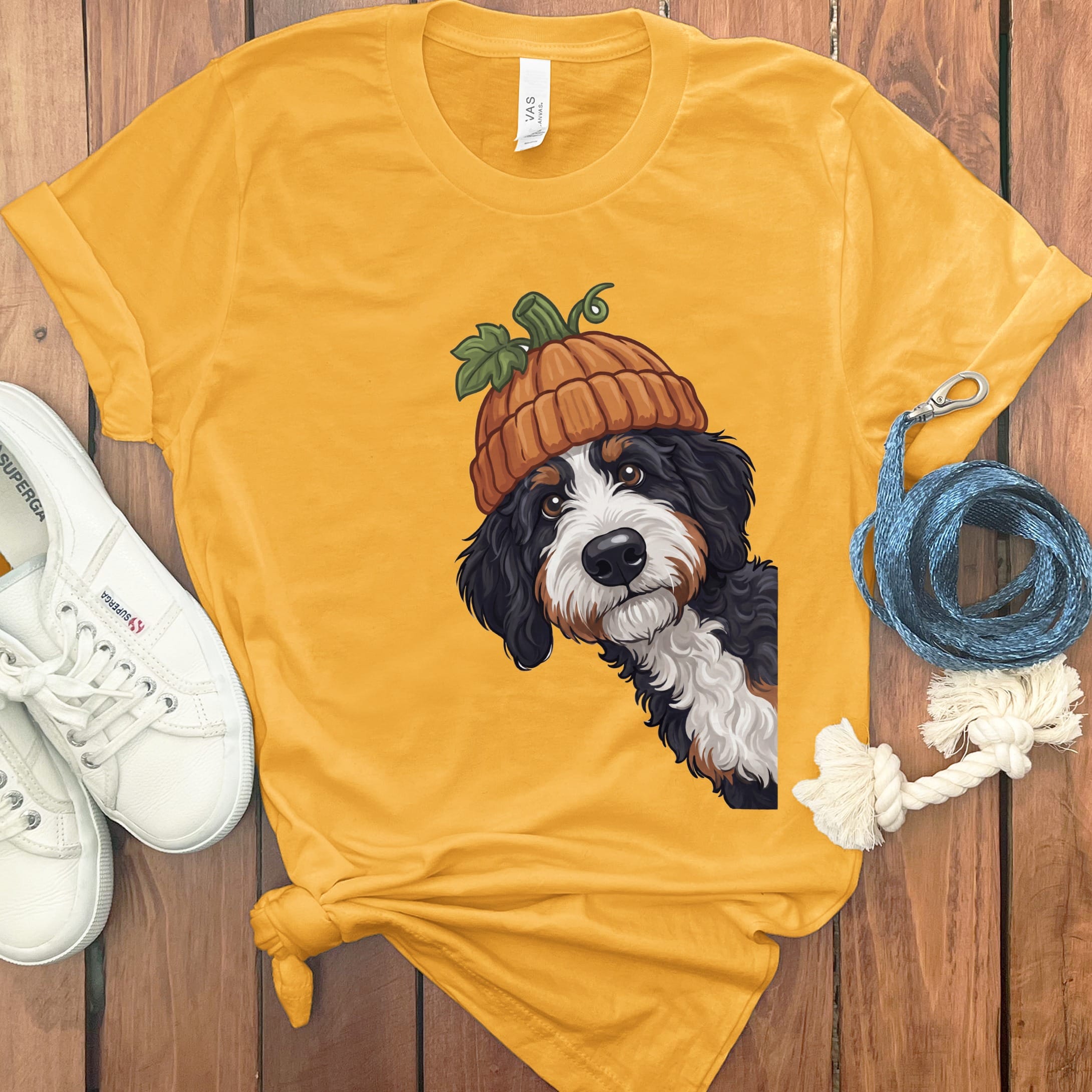 Lil Pumpkin Bernedoodle T-Shirt in Gold / S by Puppy Jo