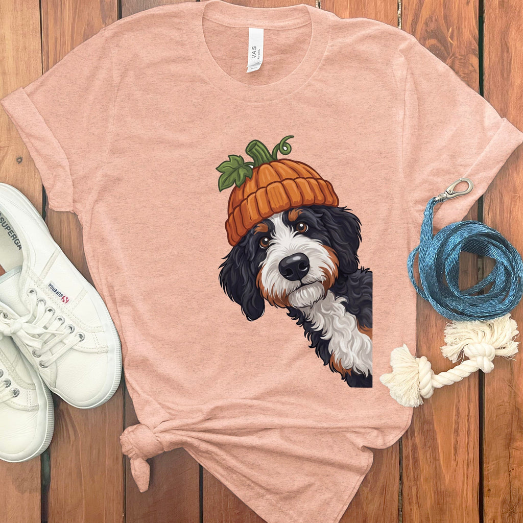 Lil Pumpkin Bernedoodle T-Shirt in Heather Peach / S by Puppy Jo