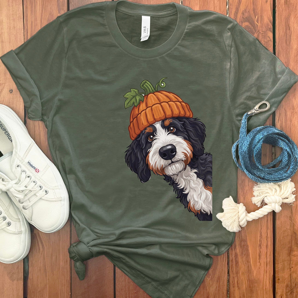 Lil Pumpkin Bernedoodle T-Shirt in Military Green / S by Puppy Jo