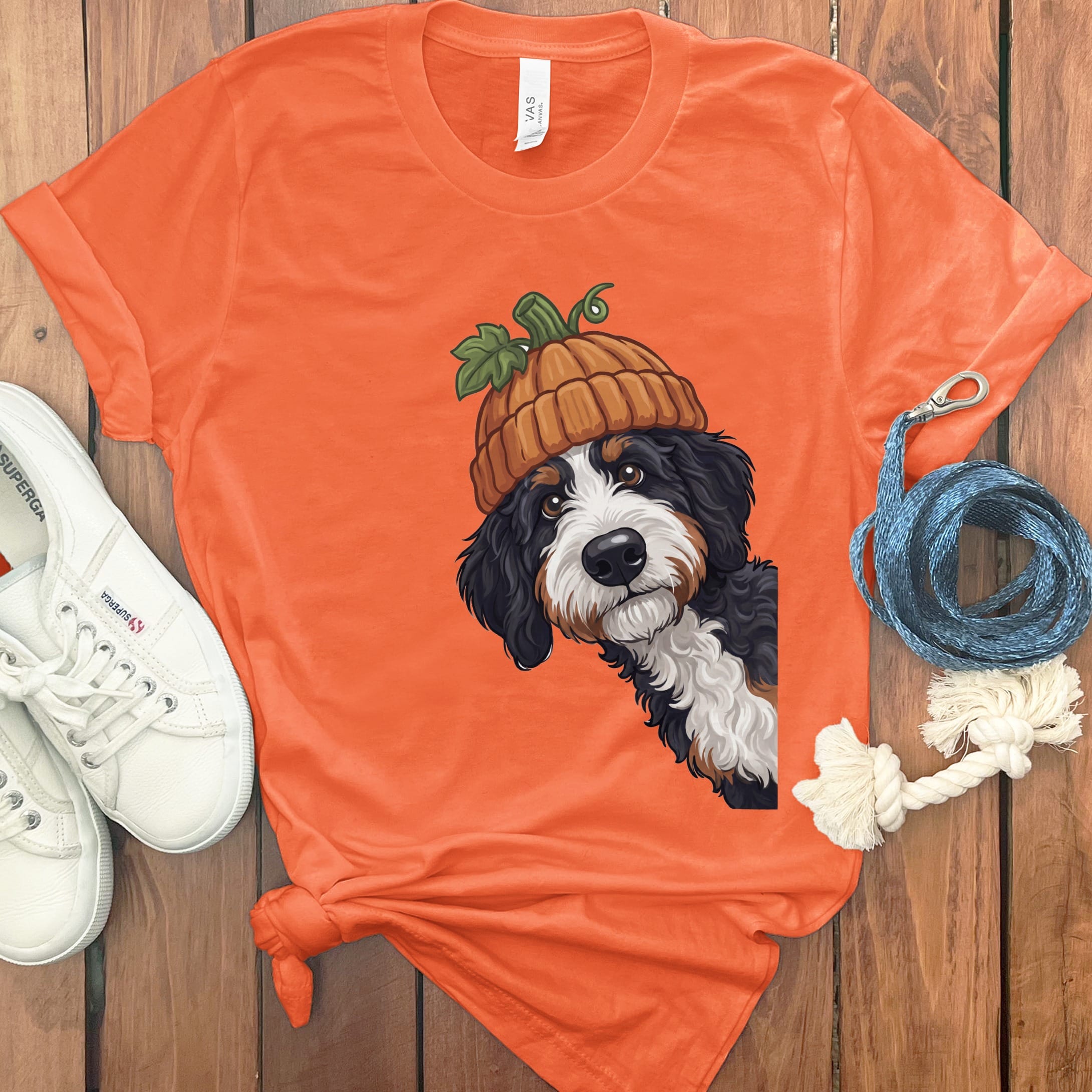 Lil Pumpkin Bernedoodle T-Shirt in Orange / S by Puppy Jo