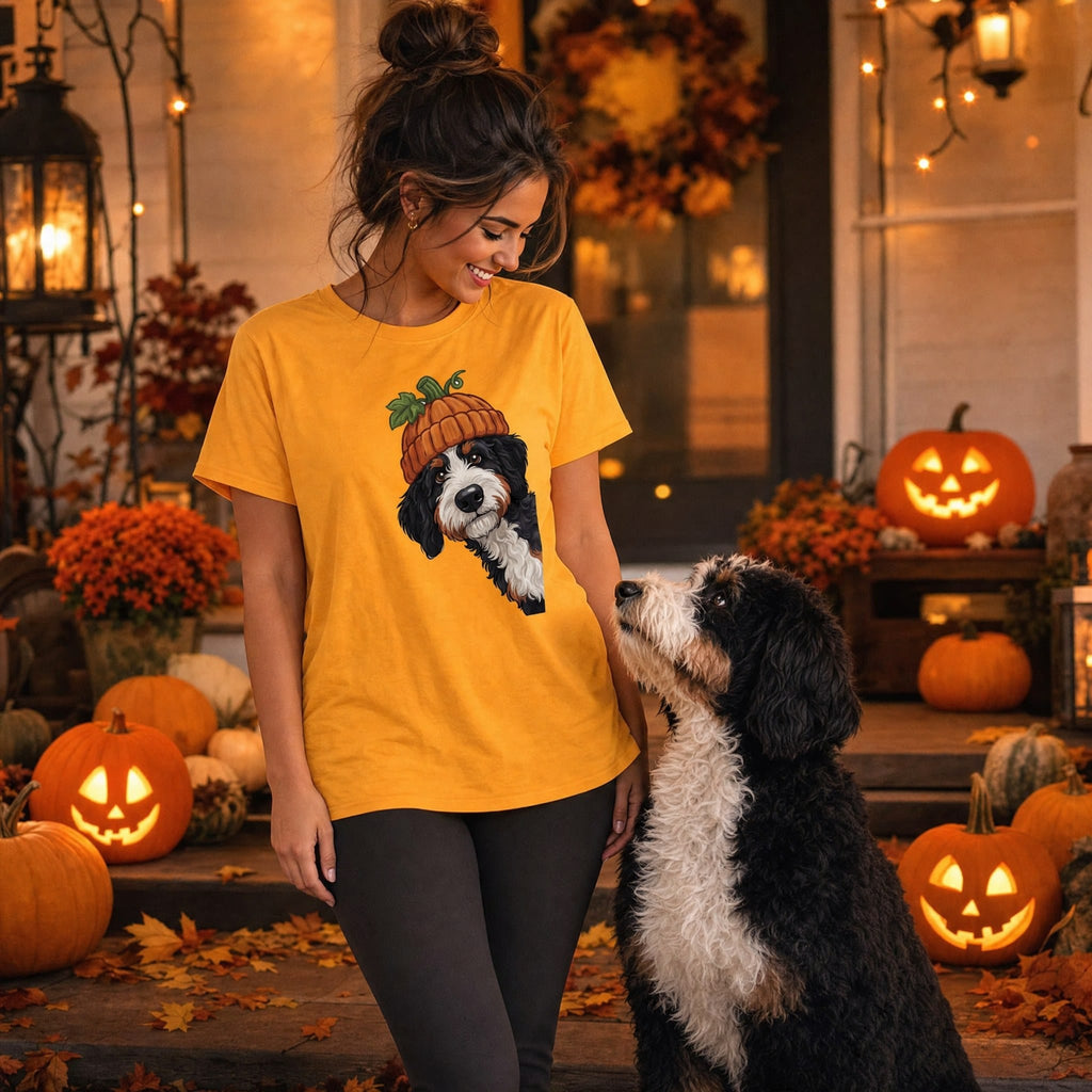 Lil Pumpkin Bernedoodle T-Shirt in by Puppy Jo