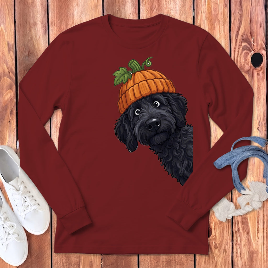 Lil Pumpkin Black Goldendoodle Long Sleeve T-Shirt in Cardinal / S by Puppy Jo