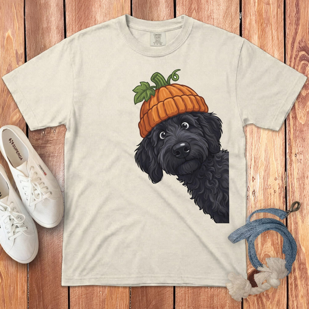 Lil Pumpkin Black Goldendoodle Signature T-Shirt in Ivory / S / T-Shirts by Puppy Jo