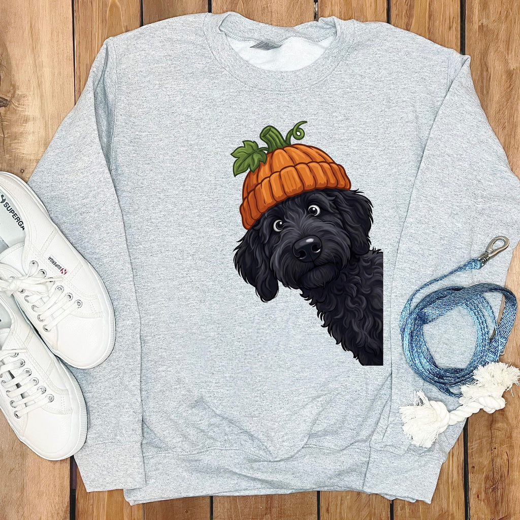 Lil Pumpkin Black Goldendoodle Sweatshirt in Sport Grey / S by Puppy Jo