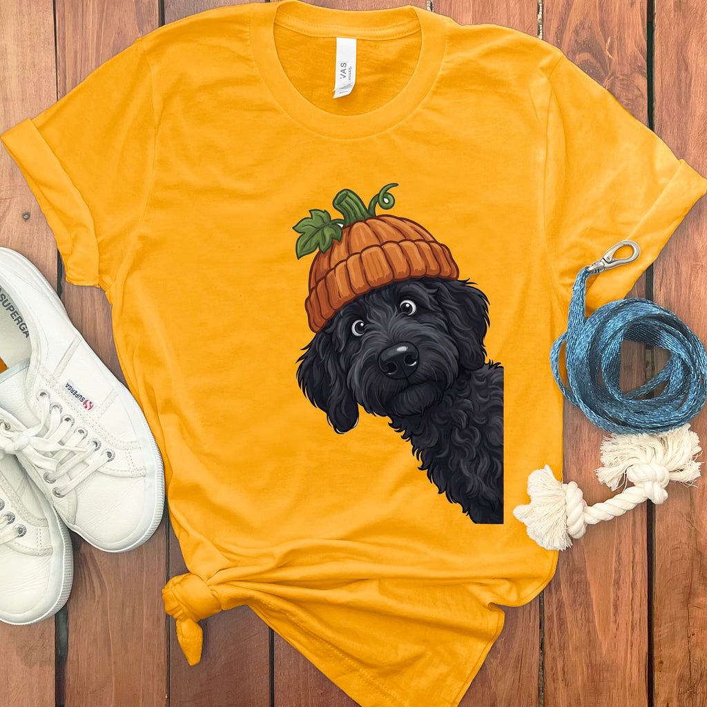 Lil Pumpkin Black Goldendoodle T-Shirt in Gold / S by Puppy Jo