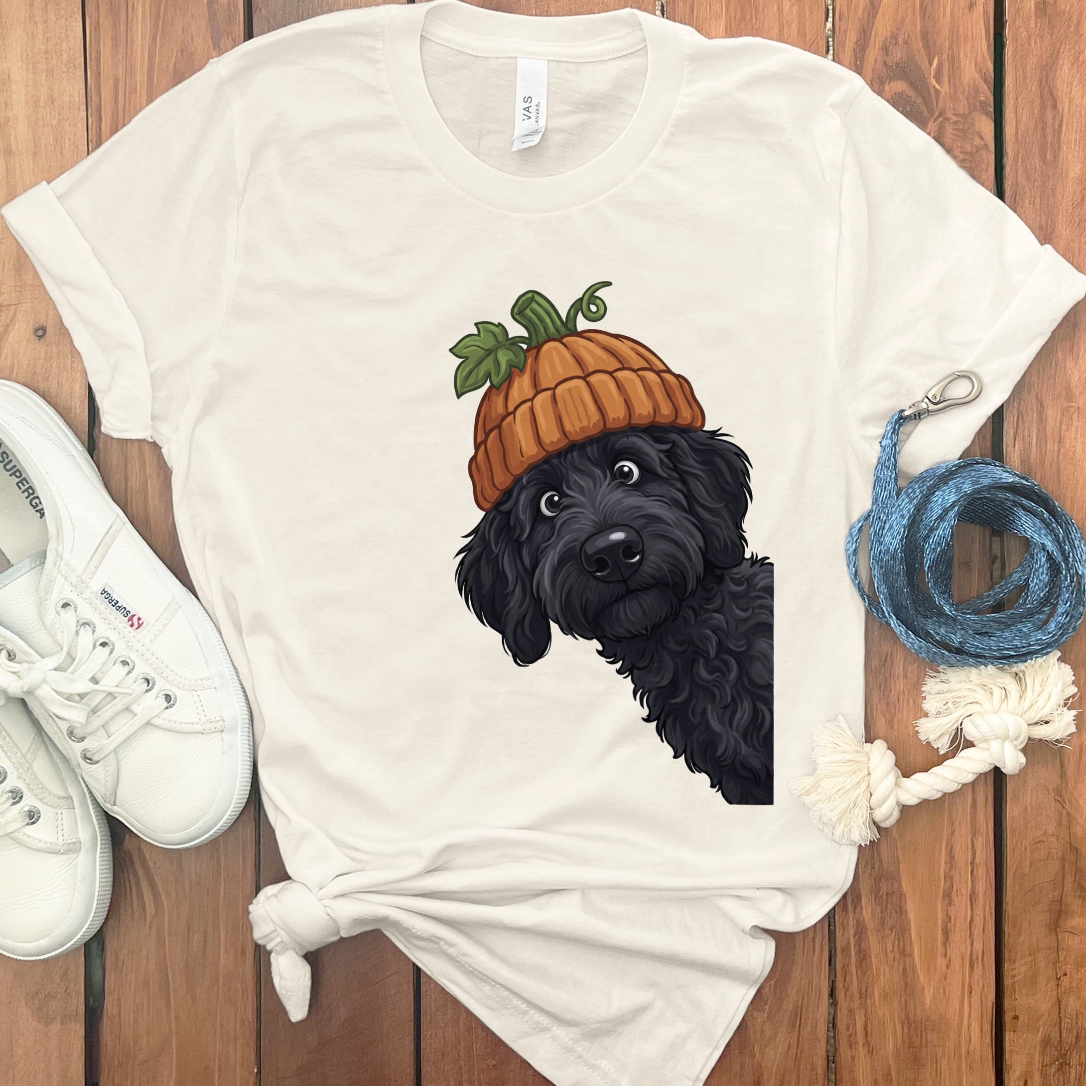Lil Pumpkin Black Goldendoodle T-Shirt in Natural / S by Puppy Jo