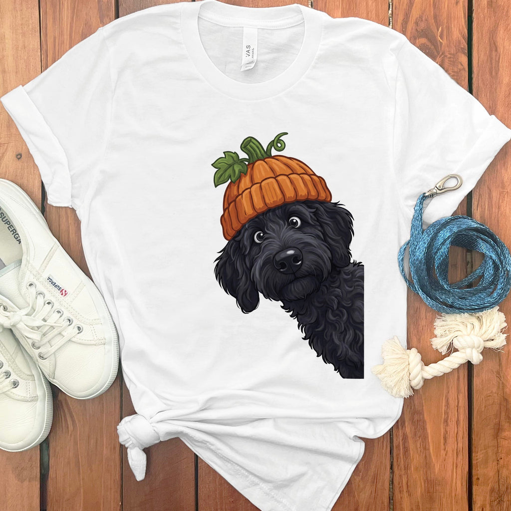Lil Pumpkin Black Goldendoodle T-Shirt in White / S by Puppy Jo