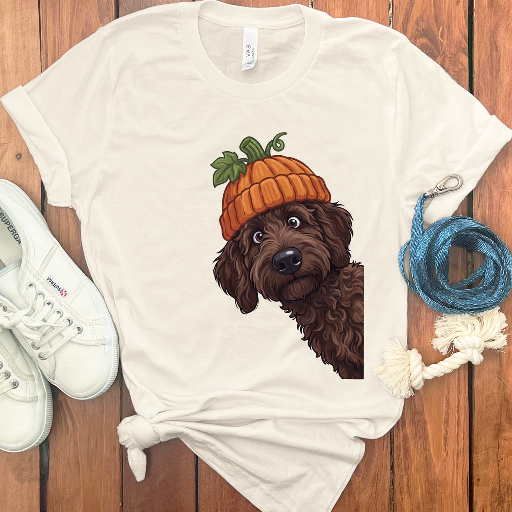 Lil Pumpkin Chocolate Goldnedoodle T-Shirt in Natural / S by Puppy Jo