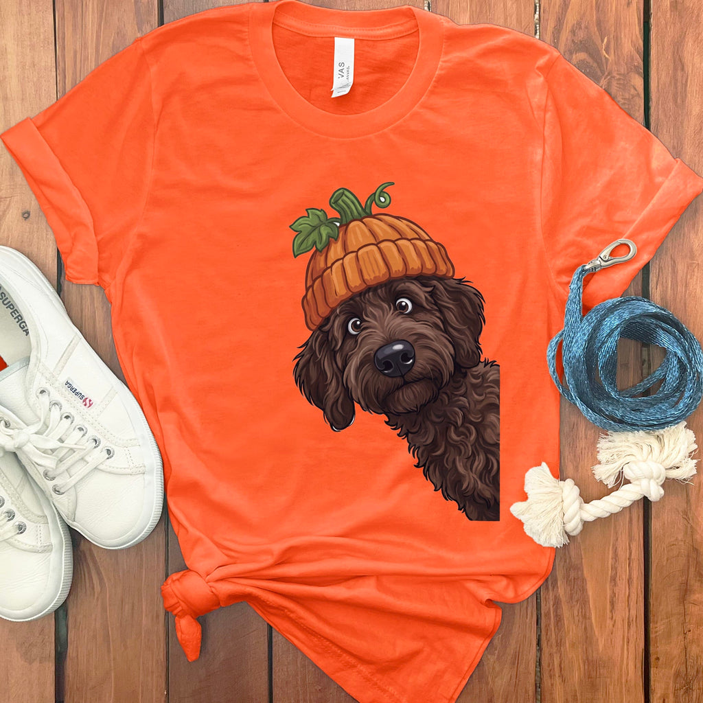 Lil Pumpkin Chocolate Goldnedoodle T-Shirt in Orange / S by Puppy Jo