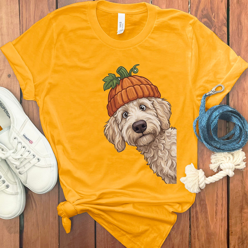 Lil Pumpkin Cream Goldendoodle T-Shirt in Gold / S by Puppy Jo