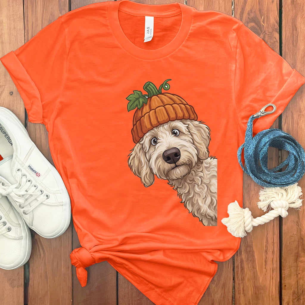 Lil Pumpkin Cream Goldendoodle T-Shirt in Orange / S by Puppy Jo