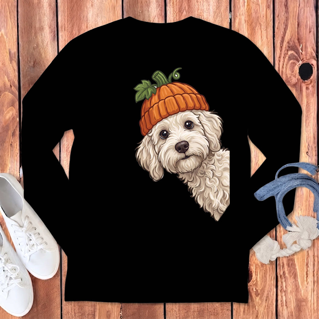 Lil Pumpkin Maltipoo Long Sleeve T-Shirt in Black / S by Puppy Jo