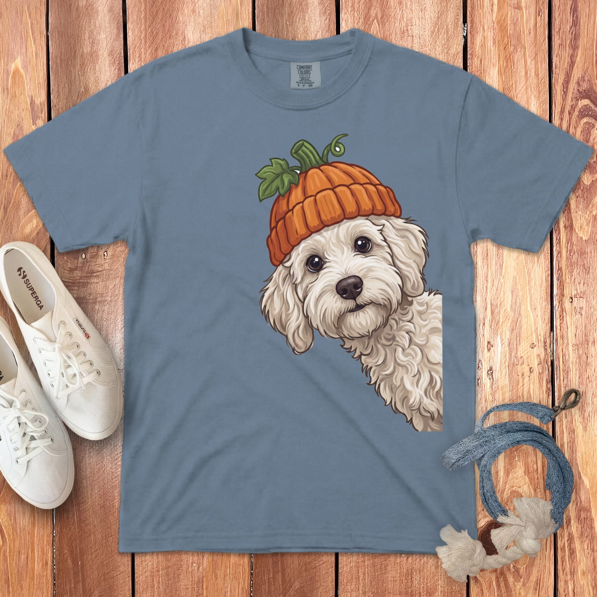 Lil Pumpkin Maltipoo Signature T-Shirt in Blue Jean / S / T-Shirts by Puppy Jo