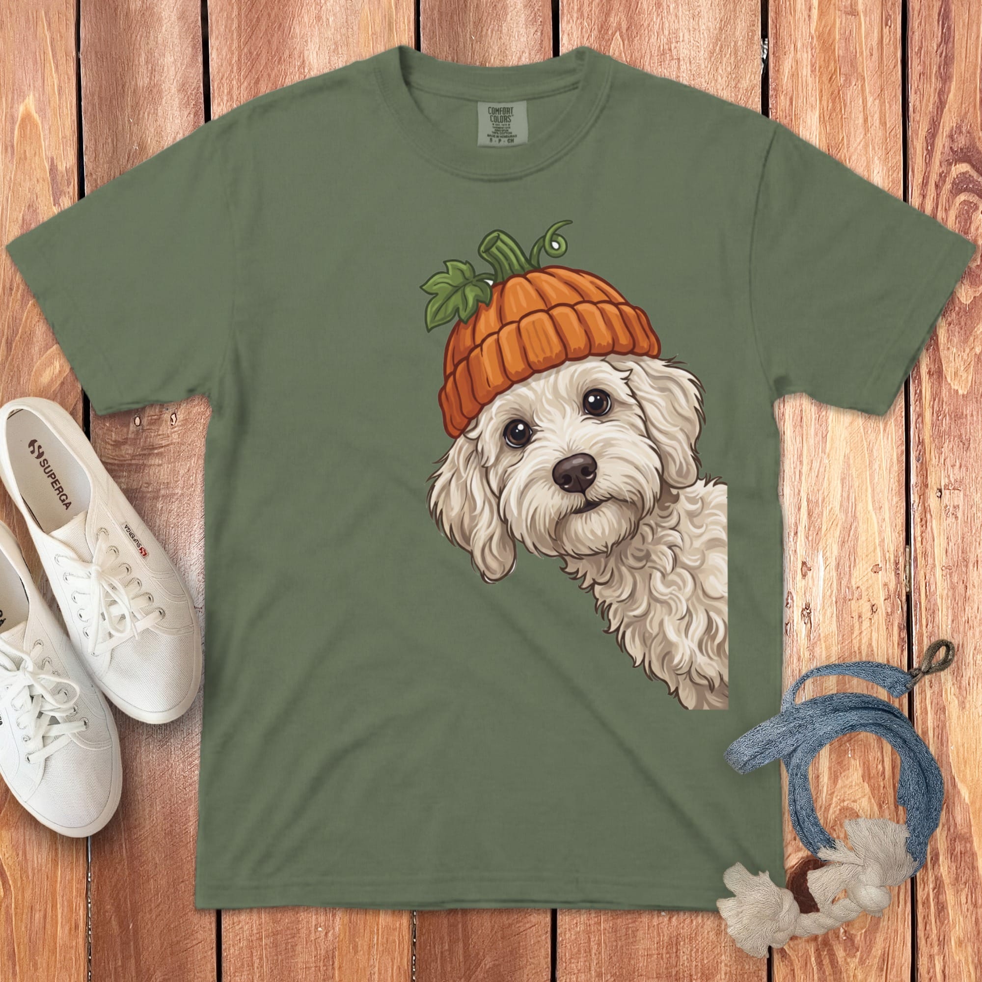 Lil Pumpkin Maltipoo Signature T-Shirt in Moss / S / T-Shirts by Puppy Jo