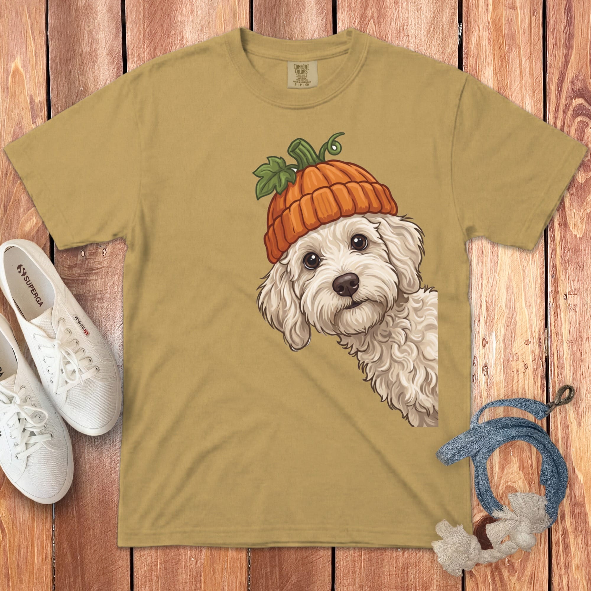 Lil Pumpkin Maltipoo Signature T-Shirt in Mustard / S / T-Shirts by Puppy Jo