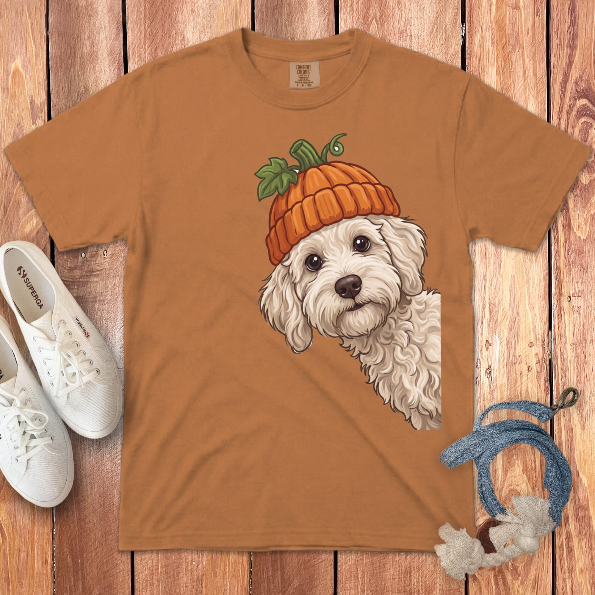Lil Pumpkin Maltipoo Signature T-Shirt in Yam / S / T-Shirts by Puppy Jo