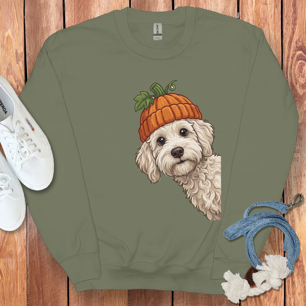 Lil Pumpkin Maltipoo Sweatshirt in Military Green / S by Puppy Jo
