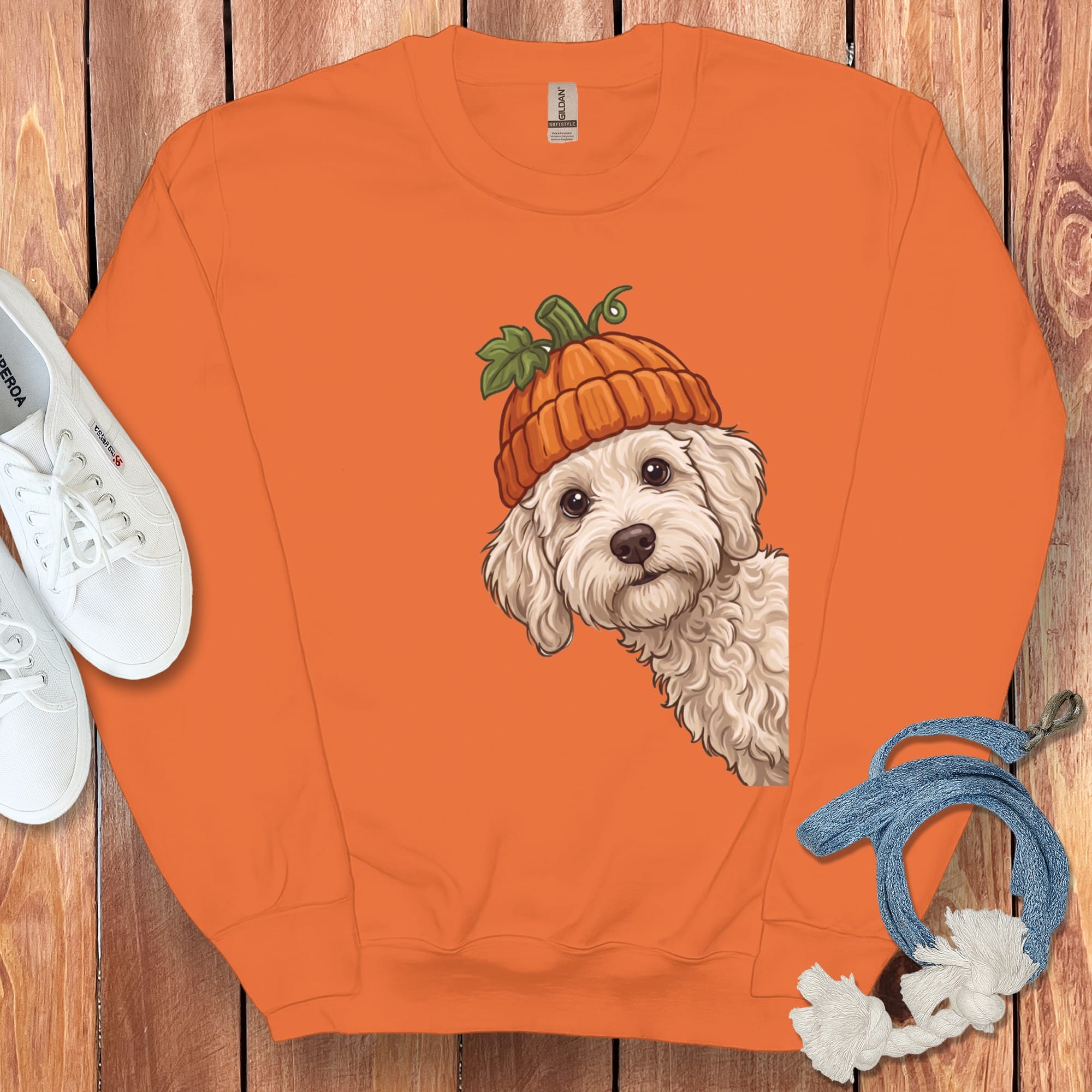 Lil Pumpkin Maltipoo Sweatshirt in Orange / M by Puppy Jo