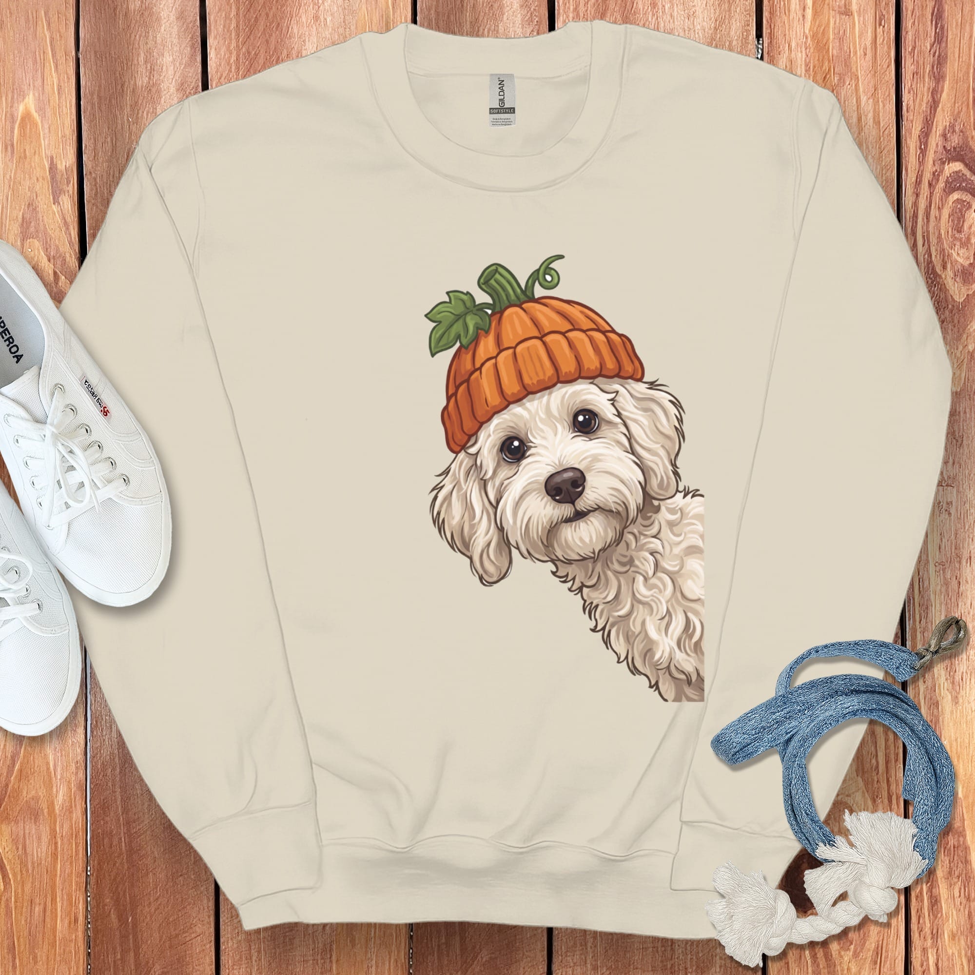Lil Pumpkin Maltipoo Sweatshirt in Sand / S by Puppy Jo