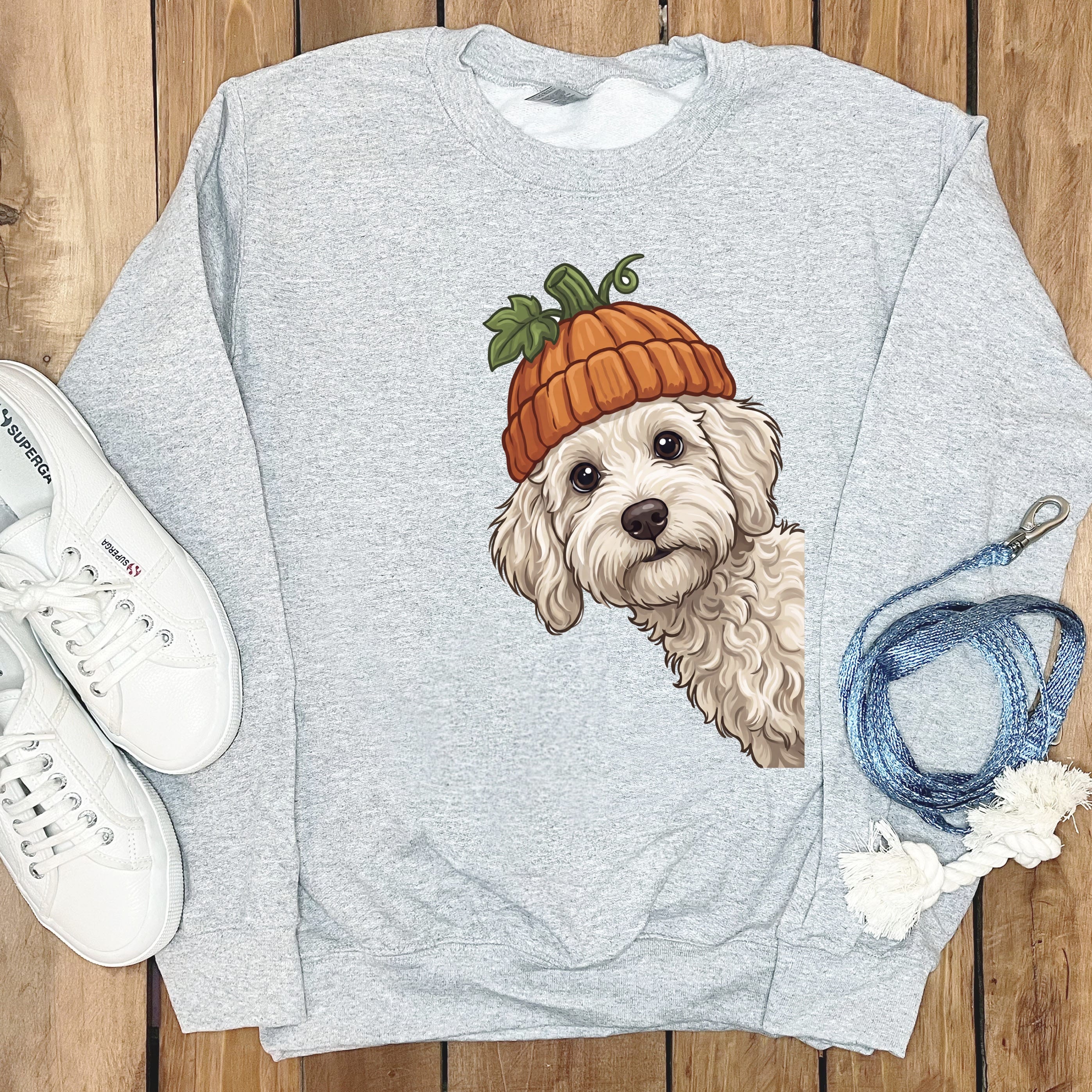 Lil Pumpkin Maltipoo Sweatshirt in Sport Grey / S by Puppy Jo
