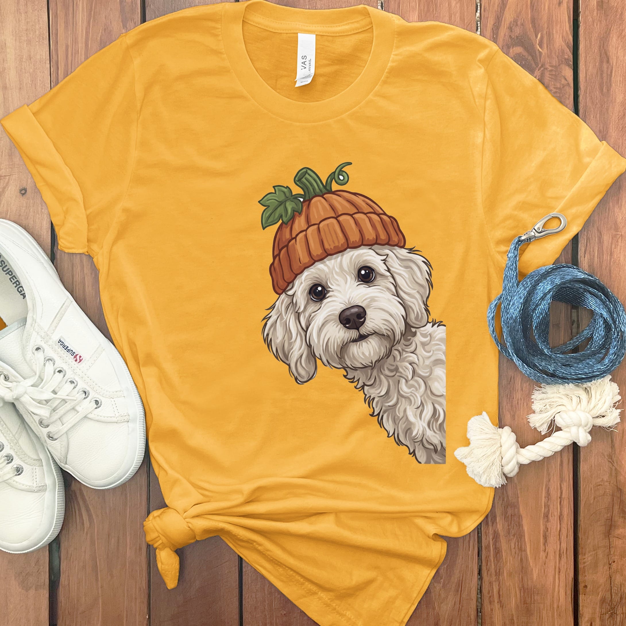 Lil Pumpkin Maltipoo T-Shirt in Gold / S by Puppy Jo