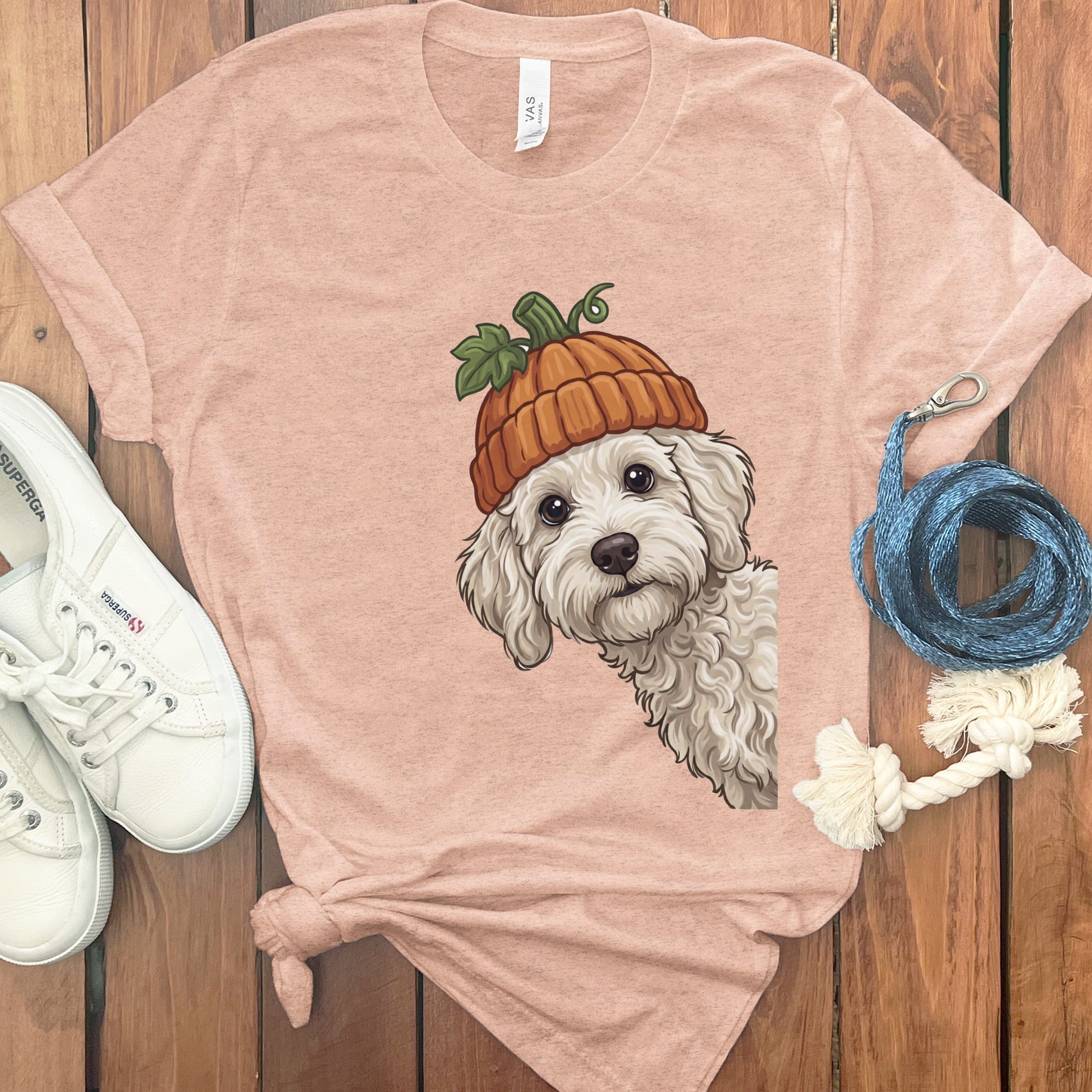 Lil Pumpkin Maltipoo T-Shirt in Heather Peach / S by Puppy Jo
