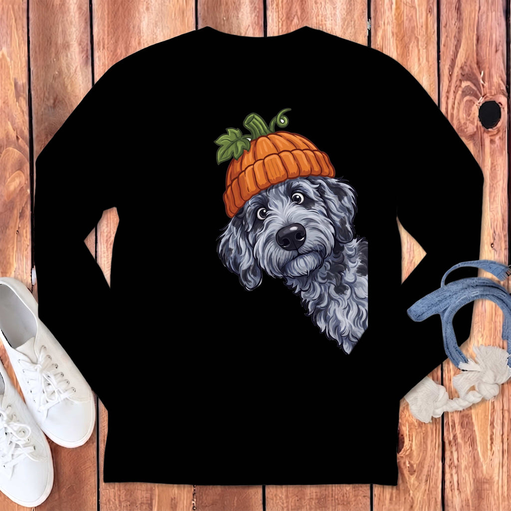 Lil Pumpkin Merle Goldendoodle Long Sleeve T-Shirt in Black / S by Puppy Jo