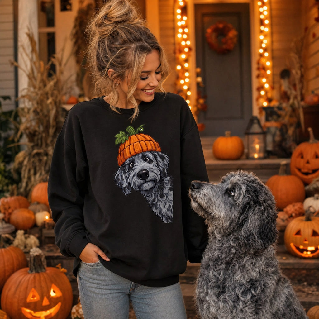 Lil Pumpkin Merle Goldendoodle Sweatshirt in by Puppy Jo