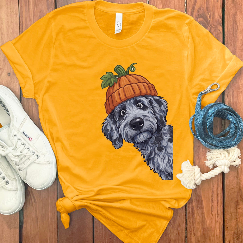 Lil Pumpkin Merle Goldendoodle T-Shirt in Gold / S by Puppy Jo