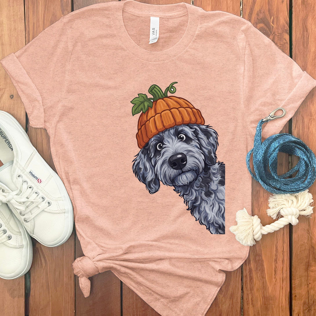 Lil Pumpkin Merle Goldendoodle T-Shirt in Heather Peach / S by Puppy Jo