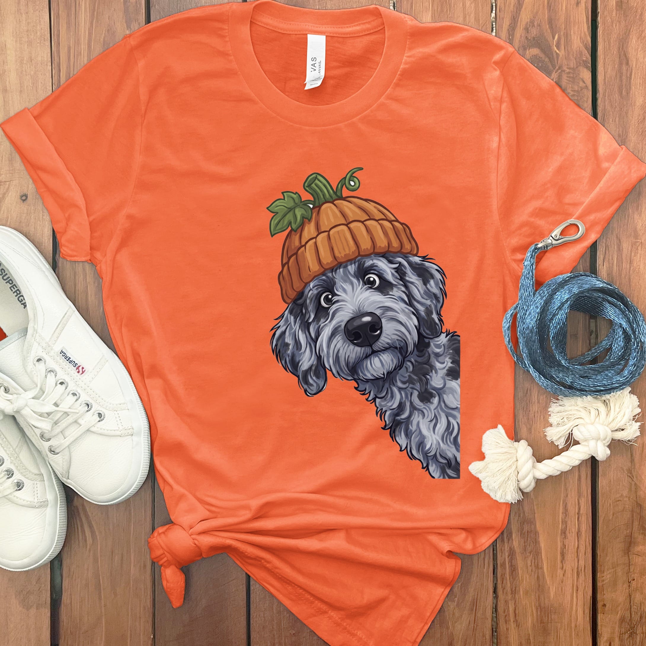 Lil Pumpkin Merle Goldendoodle T-Shirt in Orange / S by Puppy Jo