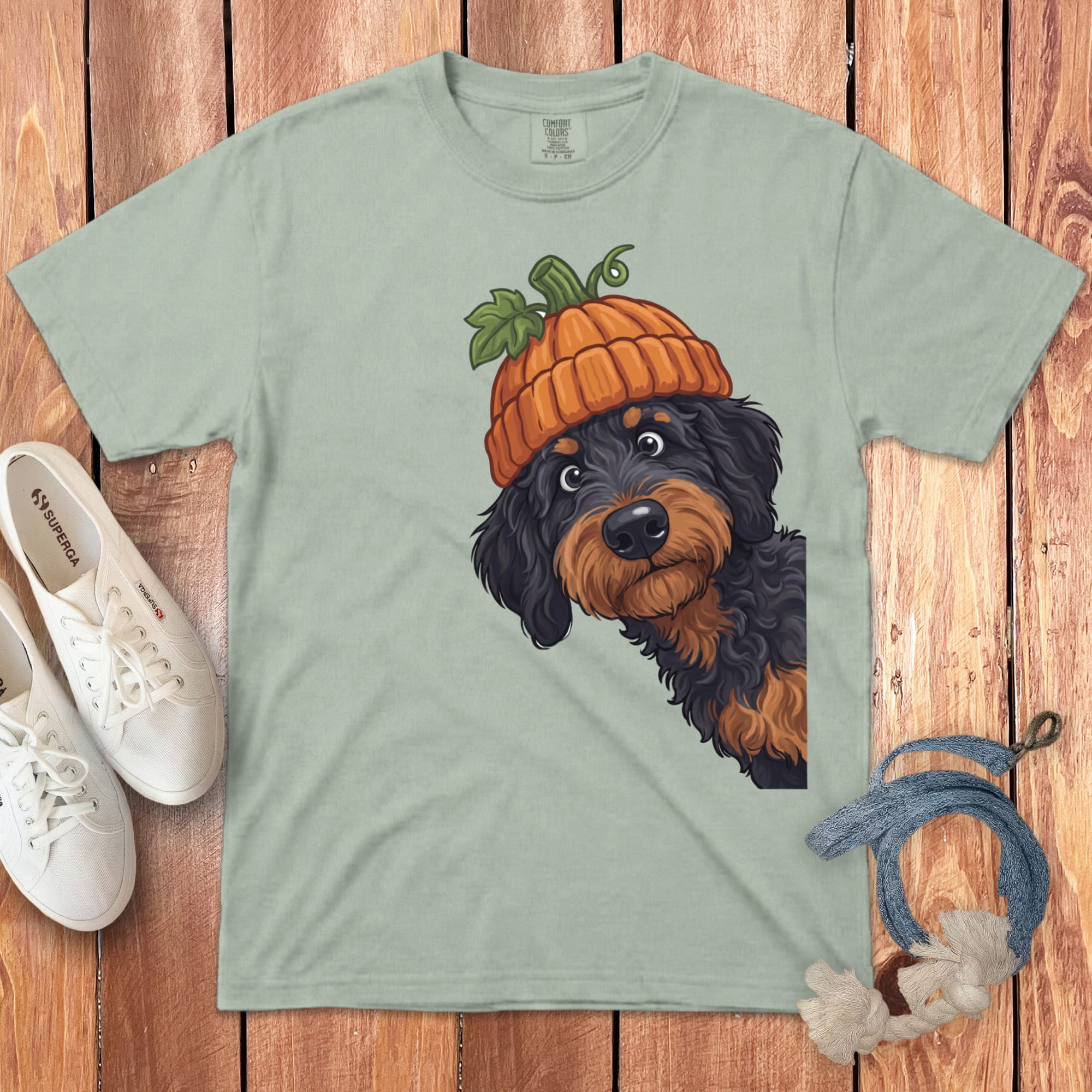 Lil Pumpkin Phantom Goldendoodle Signature T-Shirt in Bay / S / T-Shirts by Puppy Jo