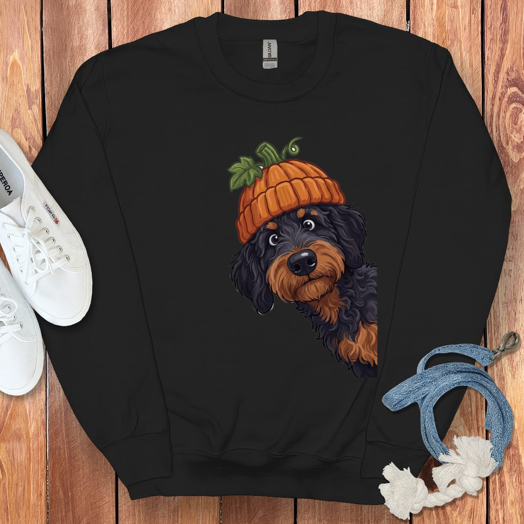 Lil Pumpkin Phantom Goldendoodle Sweatshirt in Black / S by Puppy Jo