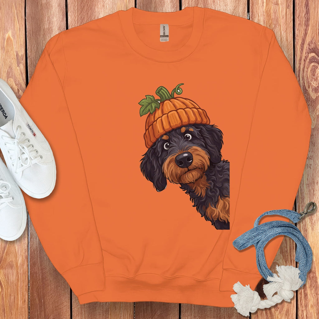 Lil Pumpkin Phantom Goldendoodle Sweatshirt in Orange / M by Puppy Jo