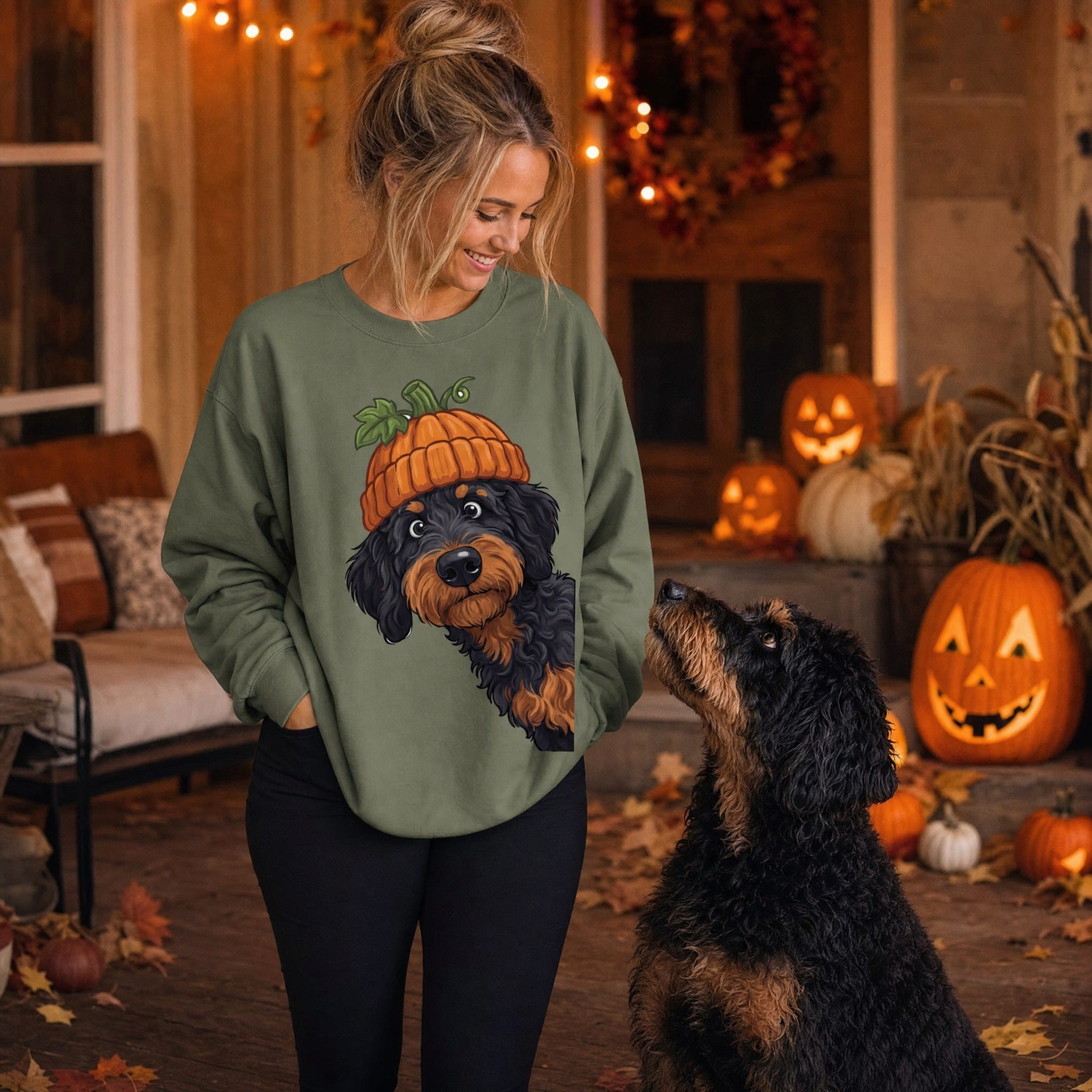 Lil Pumpkin Phantom Goldendoodle Sweatshirt in by Puppy Jo