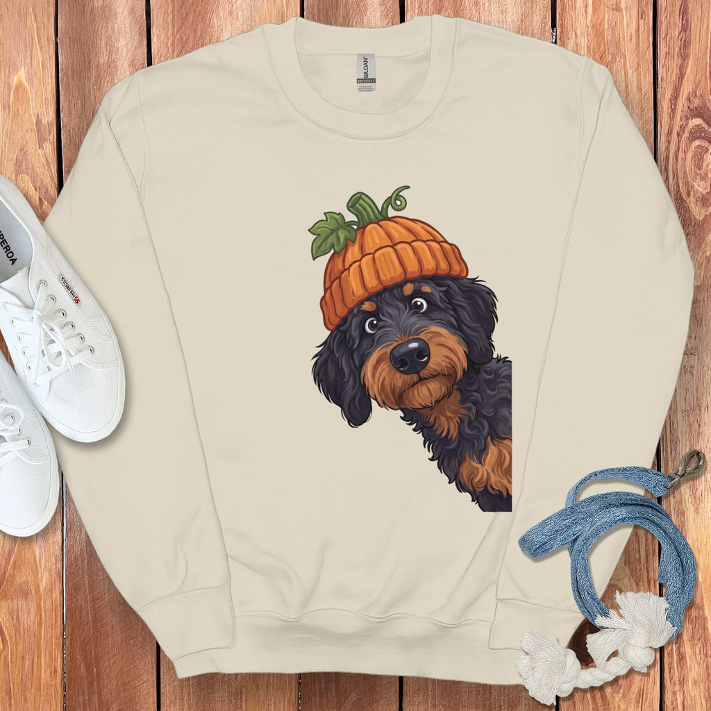 Lil Pumpkin Phantom Goldendoodle Sweatshirt in Sand / S by Puppy Jo