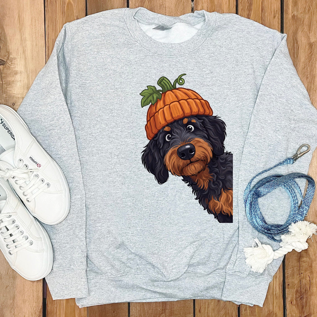 Lil Pumpkin Phantom Goldendoodle Sweatshirt in Sport Grey / S by Puppy Jo