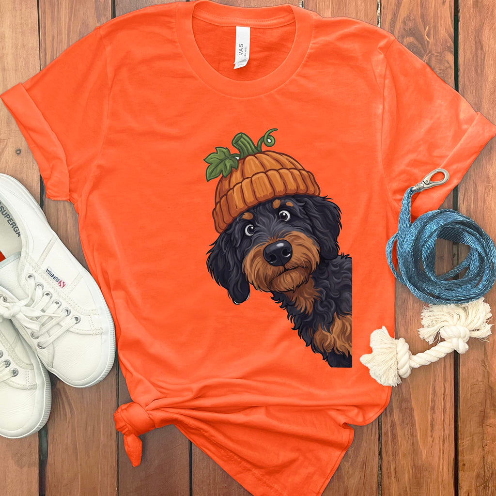 Lil Pumpkin Phantom Goldendoodle T-Shirt in Orange / S by Puppy Jo