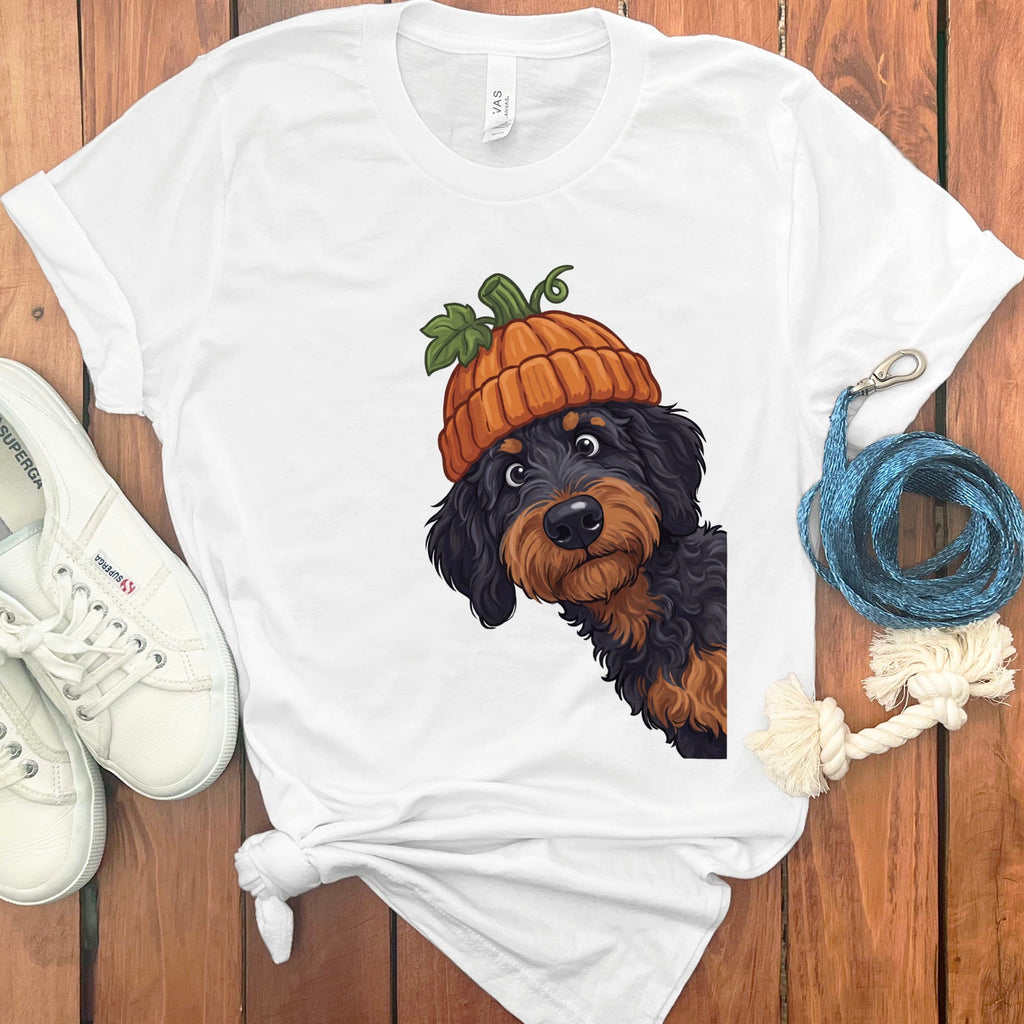 Lil Pumpkin Phantom Goldendoodle T-Shirt in White / S by Puppy Jo