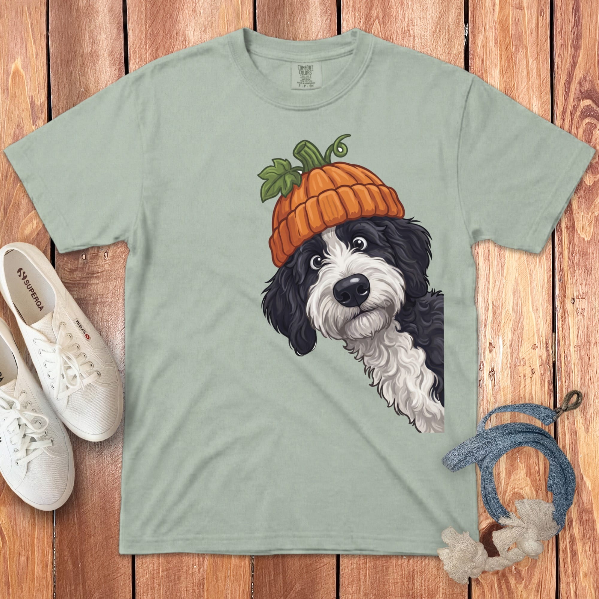 Lil Pumpkin Sheepadoodle Signature T-Shirt in Bay / S / T-Shirts by Puppy Jo