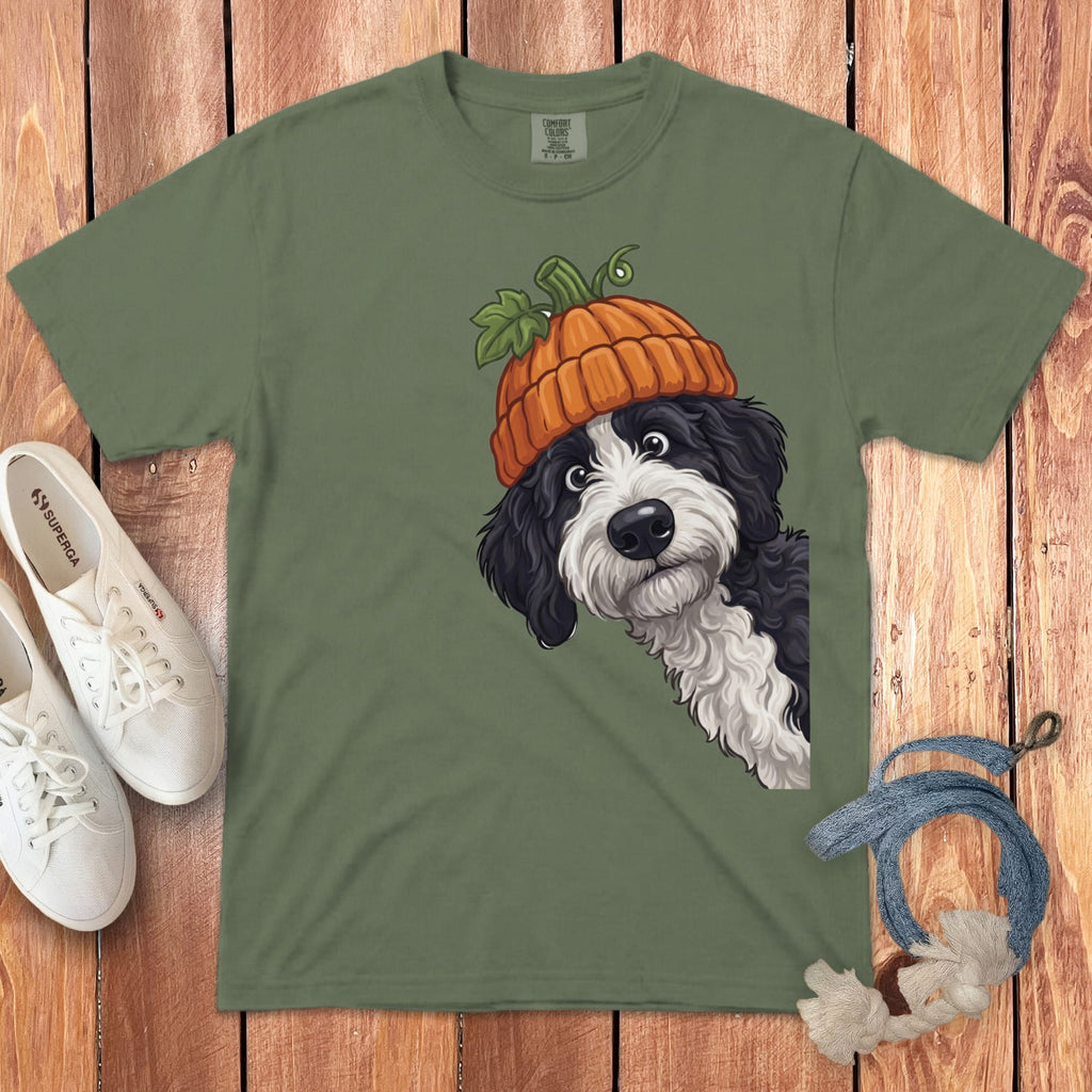 Lil Pumpkin Sheepadoodle Signature T-Shirt in Moss / S / T-Shirts by Puppy Jo