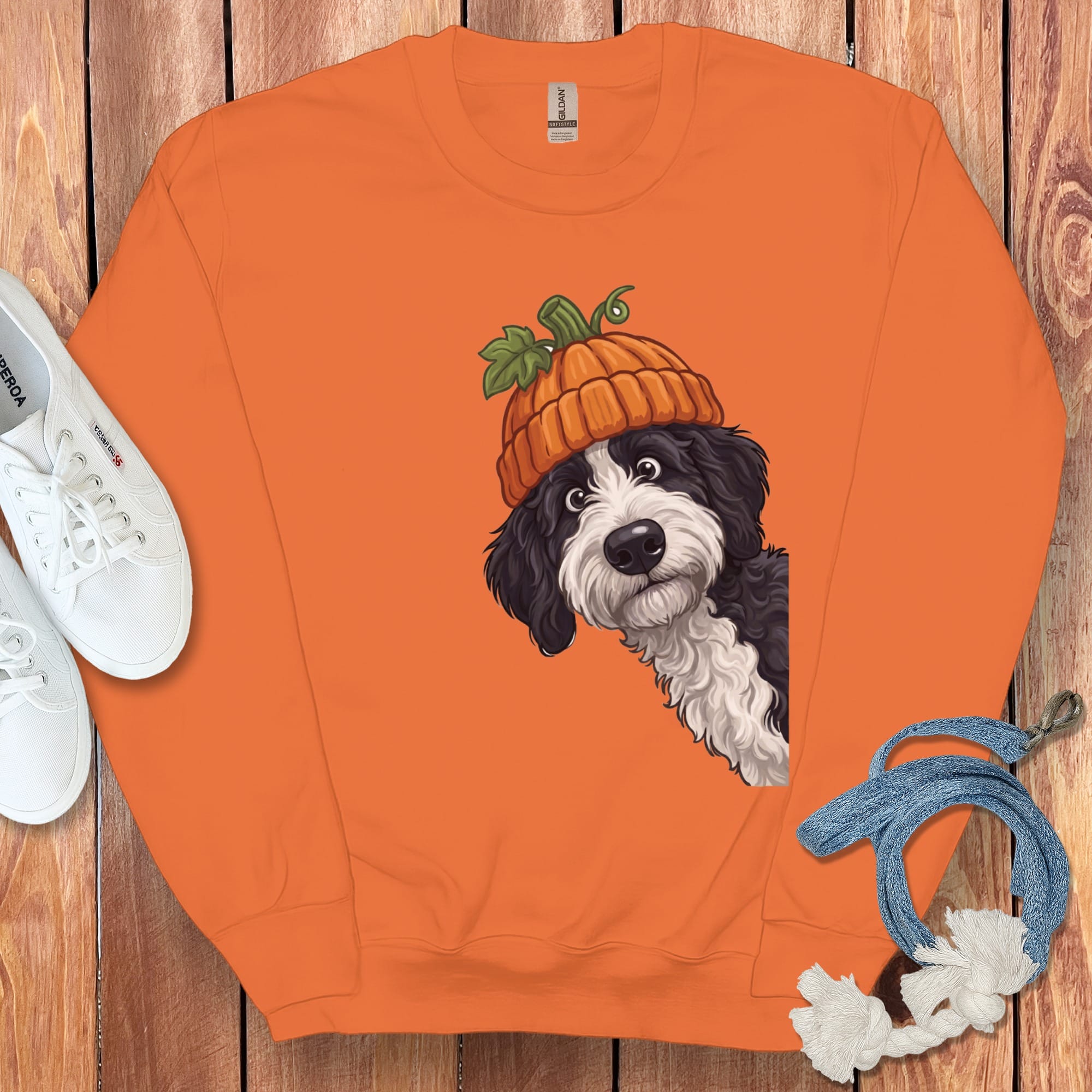Lil Pumpkin Sheepadoodle Sweatshirt in Orange / M by Puppy Jo