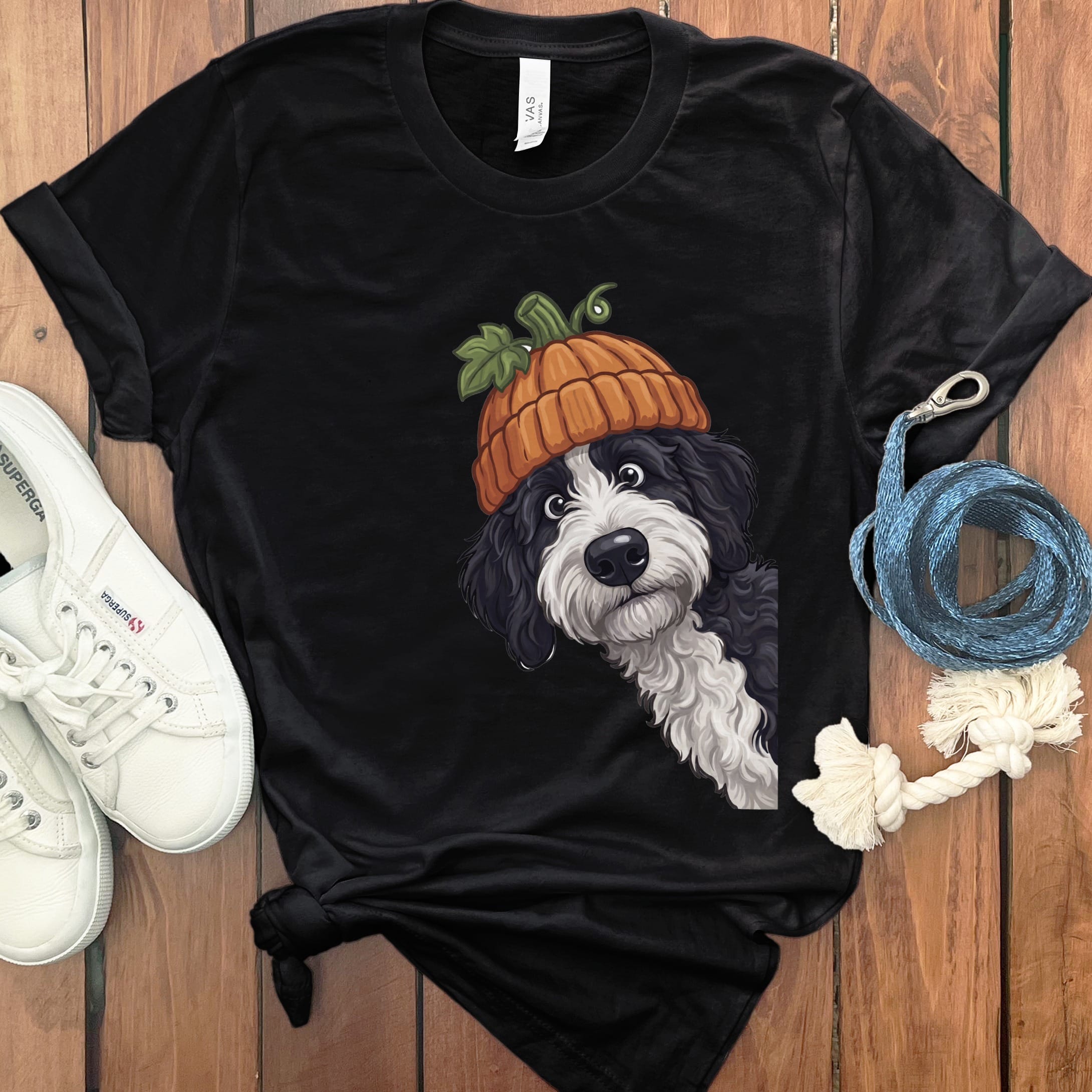 Lil Pumpkin Sheepadoodle T-Shirt in Black / S by Puppy Jo